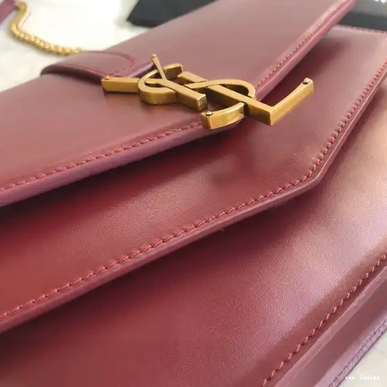 Rep ladies REP MEDIUM YSL SULPICE BAG CHAIN LEATHER BURGUNDY IN 0703